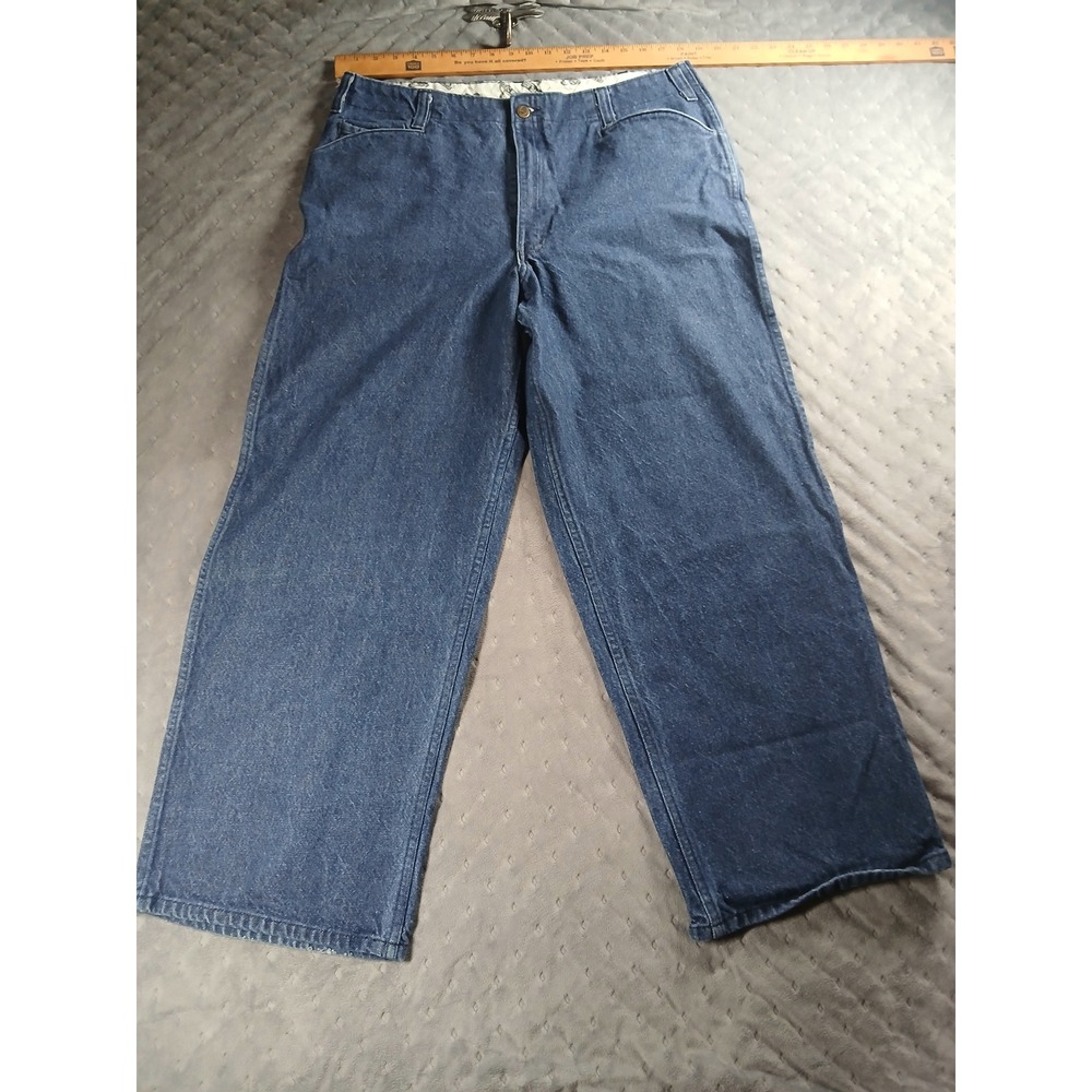 Ben Davis Gorilla Cut Blue Denim Work Pants Mens 38x29 Extra Wide Leg Baggy G965
